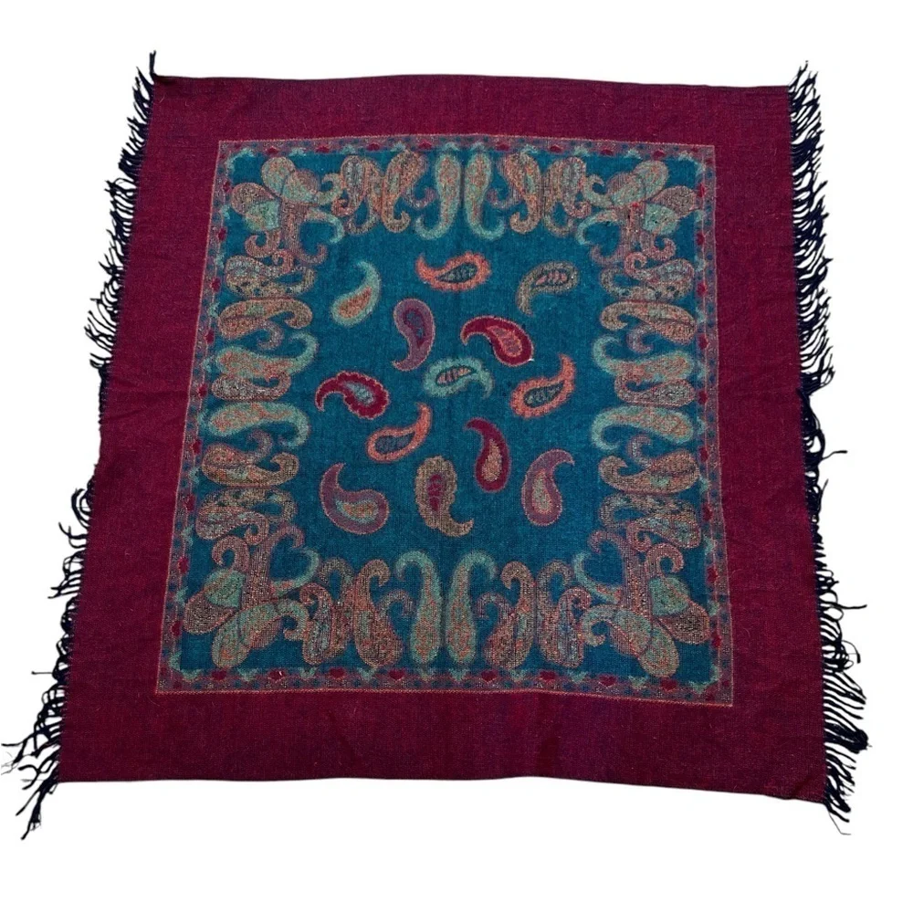 Paisley colorful square Shaw scarf made in turkey